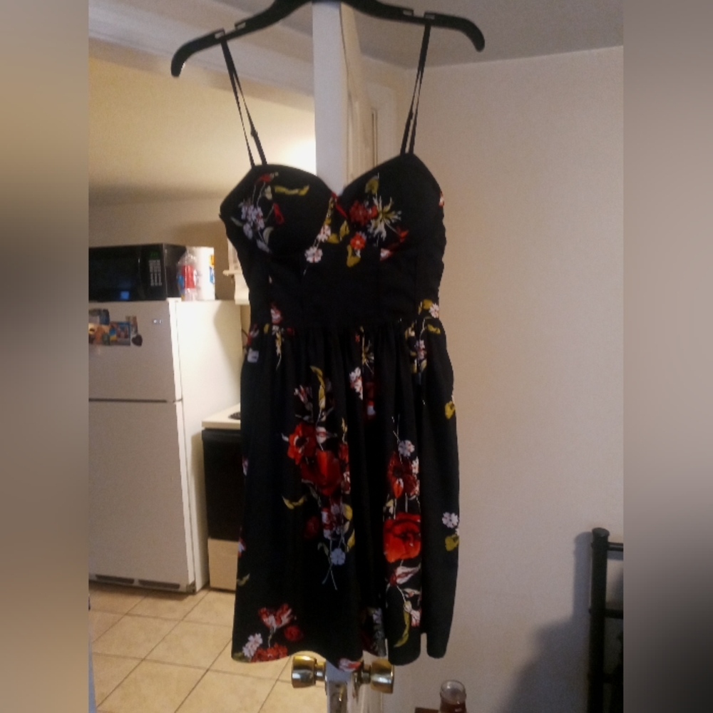 Black floral dress
